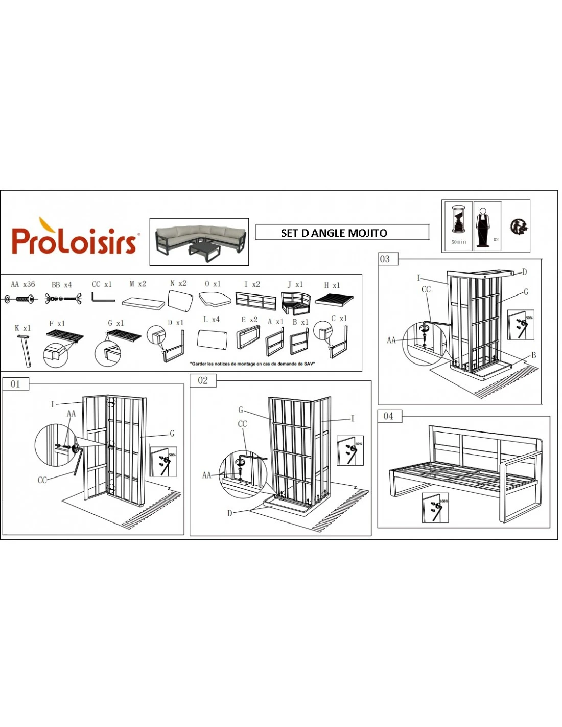 Salon D'angle De Jardin Mojito - Aluminium Graphite 5 Salon D'angle De Jardin Mojito - Aluminium Graphite – Image 3