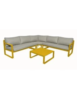 Salon D'angle De Jardin Mojito - Aluminium Miel