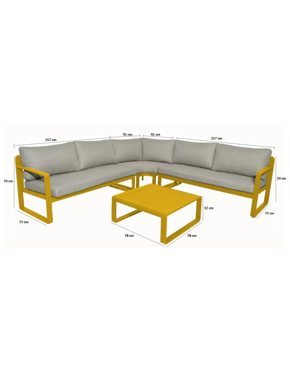 Salon D'angle De Jardin Mojito - Aluminium Miel 5 Salon D'angle De Jardin Mojito - Aluminium Miel – Image 3