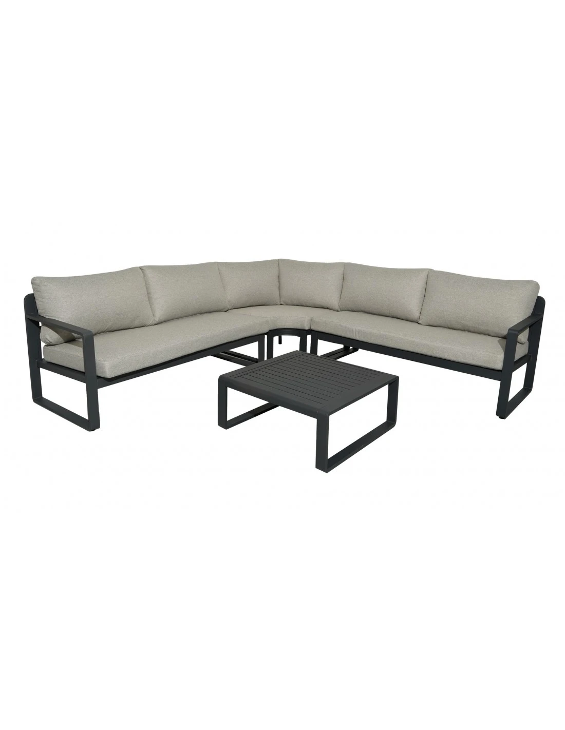 Salon D'angle De Jardin Mojito - Aluminium Graphite 3 Salon D'angle De Jardin Mojito - Aluminium Graphite