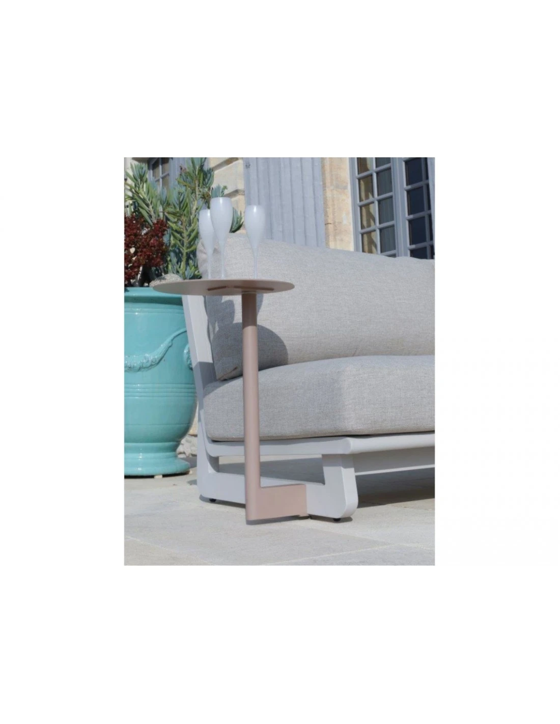 Salon D'angle Leather 7 Personnes - Aluminium Crème 7 Salon D'angle Leather 7 Personnes - Aluminium Crème – Image 5