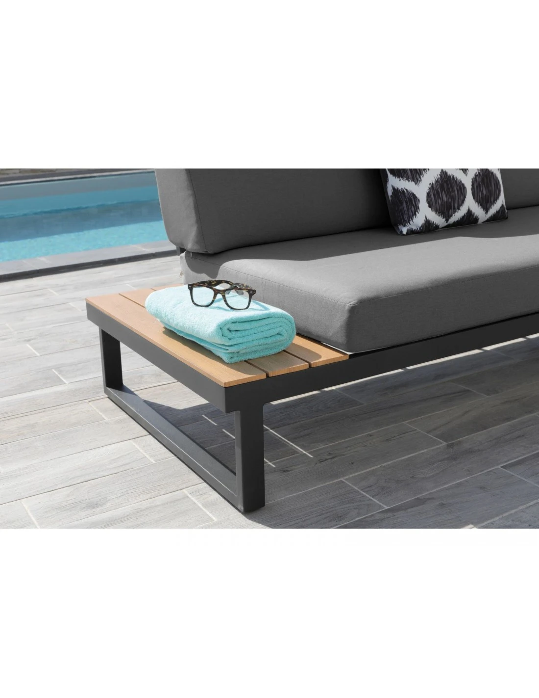 Salon D'angle Staten Avec Tablettes - Graphite / Oak 7 Salon D'angle Staten Avec Tablettes - Graphite / Oak – Image 5