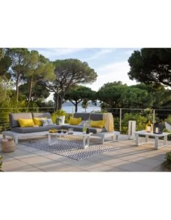 Salon D'angle Staten Avec Tablettes - Blanc