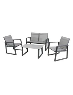 Salon De Jardin Alice - 4 Personnes Graphite Gris
