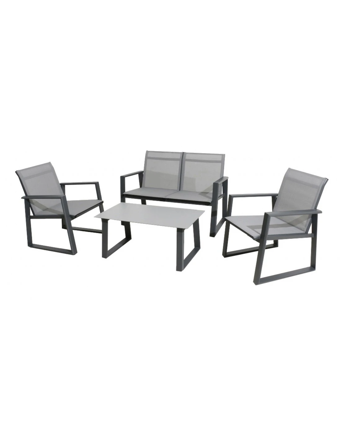 Salon De Jardin Alice - 4 Personnes Graphite Gris 3 Salon De Jardin Alice - 4 Personnes Graphite Gris