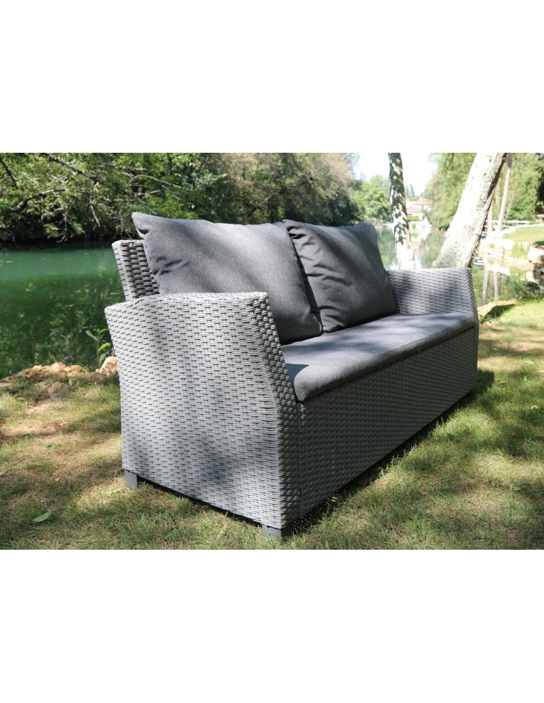 Salon De Jardin Anémone 4 Places - Acier époxy Et Résine Plate Grey 5 Salon De Jardin Anémone 4 Places - Acier époxy Et Résine Plate Grey – Image 3