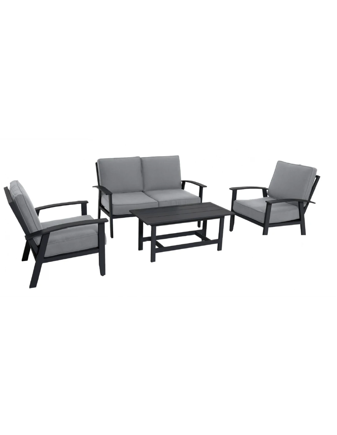 Salon De Jardin Berlin En Aluminium Anthracite - Anthracite / Gris Clair 3 Salon De Jardin Berlin En Aluminium Anthracite - Anthracite / Gris Clair