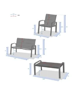 Salon De Jardin ELYN 4 Places - Aluminium Et Texaline - Vert Olive Et Graphite 13 Salon De Jardin ELYN 4 Places - Aluminium Et Texaline - Vert Olive Et Graphite -Petit Coin Vert Magasin salon de jardin elyn 4 places aluminium et texaline vert olive et graphite 5