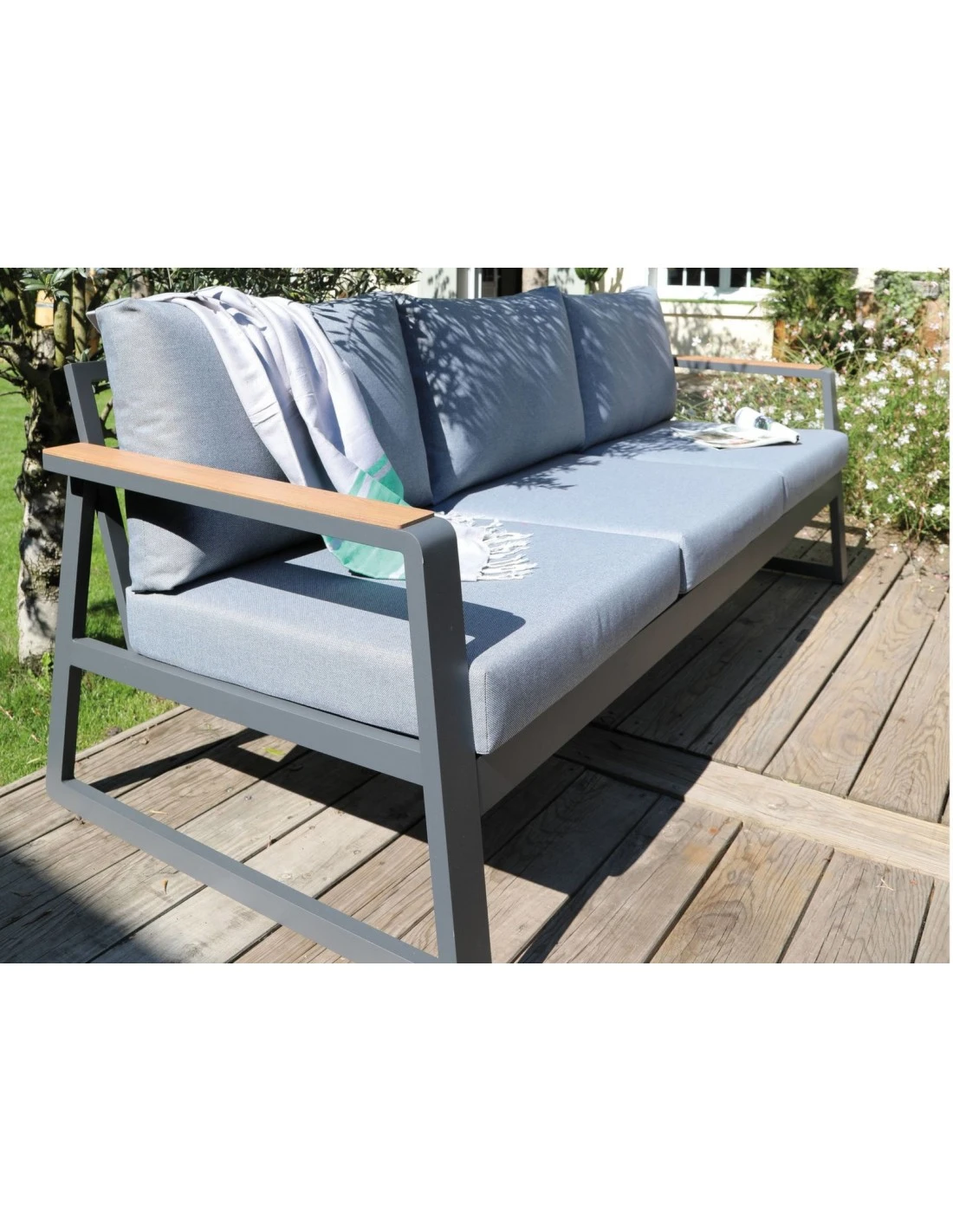 Salon De Jardin Grasse II - 5 Places En Aluminium Grey 4 Salon De Jardin Grasse II - 5 Places En Aluminium Grey – Image 2