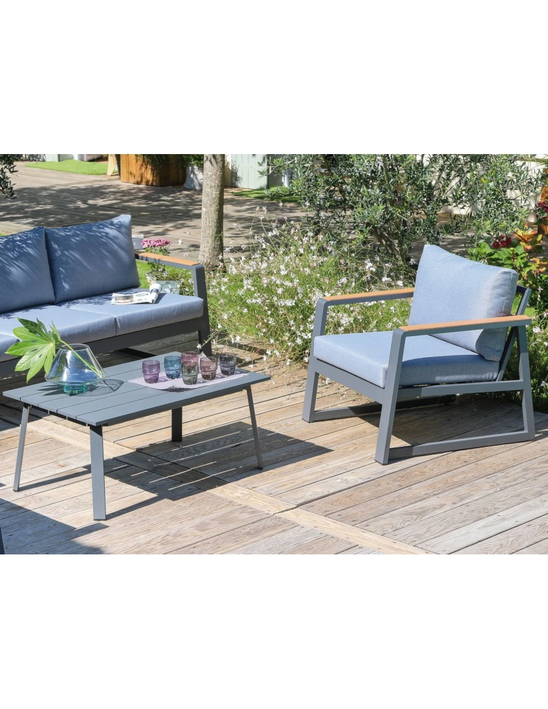 Salon De Jardin Grasse II - 5 Places En Aluminium Grey 5 Salon De Jardin Grasse II - 5 Places En Aluminium Grey – Image 3