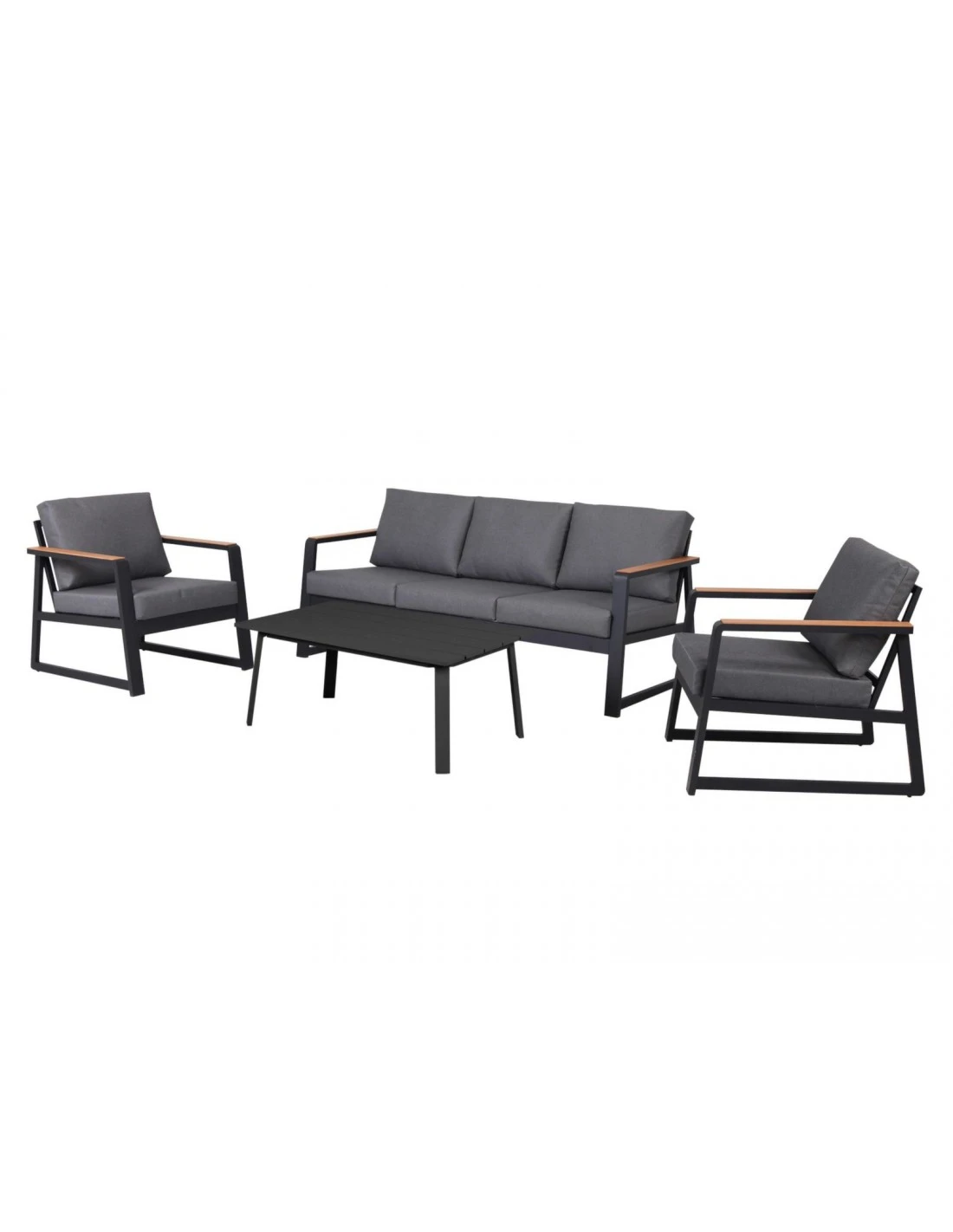 Salon De Jardin Grasse II - 5 Places En Aluminium Grey 3 Salon De Jardin Grasse II - 5 Places En Aluminium Grey