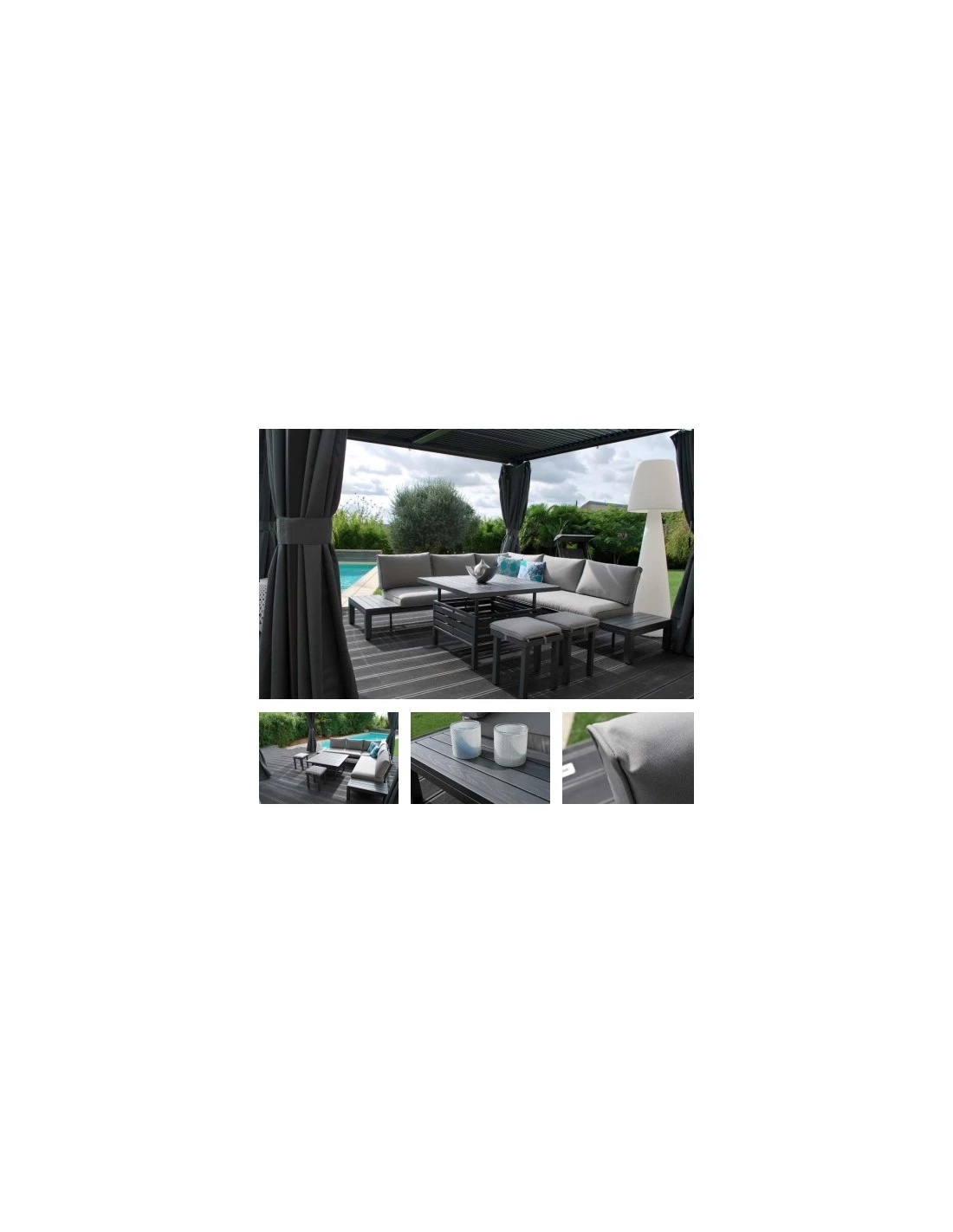 Salon De Jardin Lanza D'angle 7 Personnes - Aluminium - MWH 4 Salon De Jardin Lanza D'angle 7 Personnes - Aluminium - MWH – Image 2