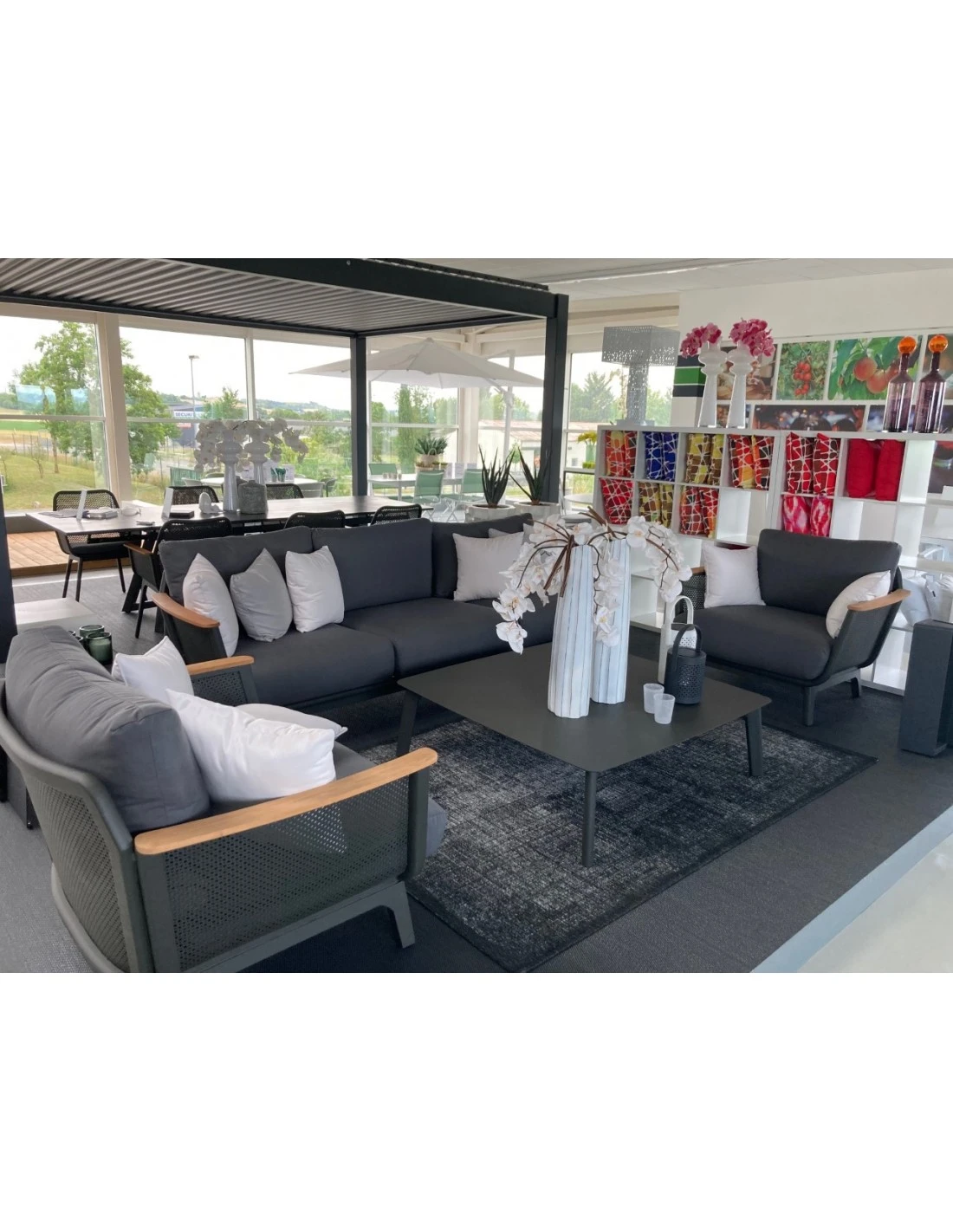 Salon De Jardin Lounge MAESTRO - Aluminium Et Teck 4 Salon De Jardin Lounge MAESTRO - Aluminium Et Teck – Image 2