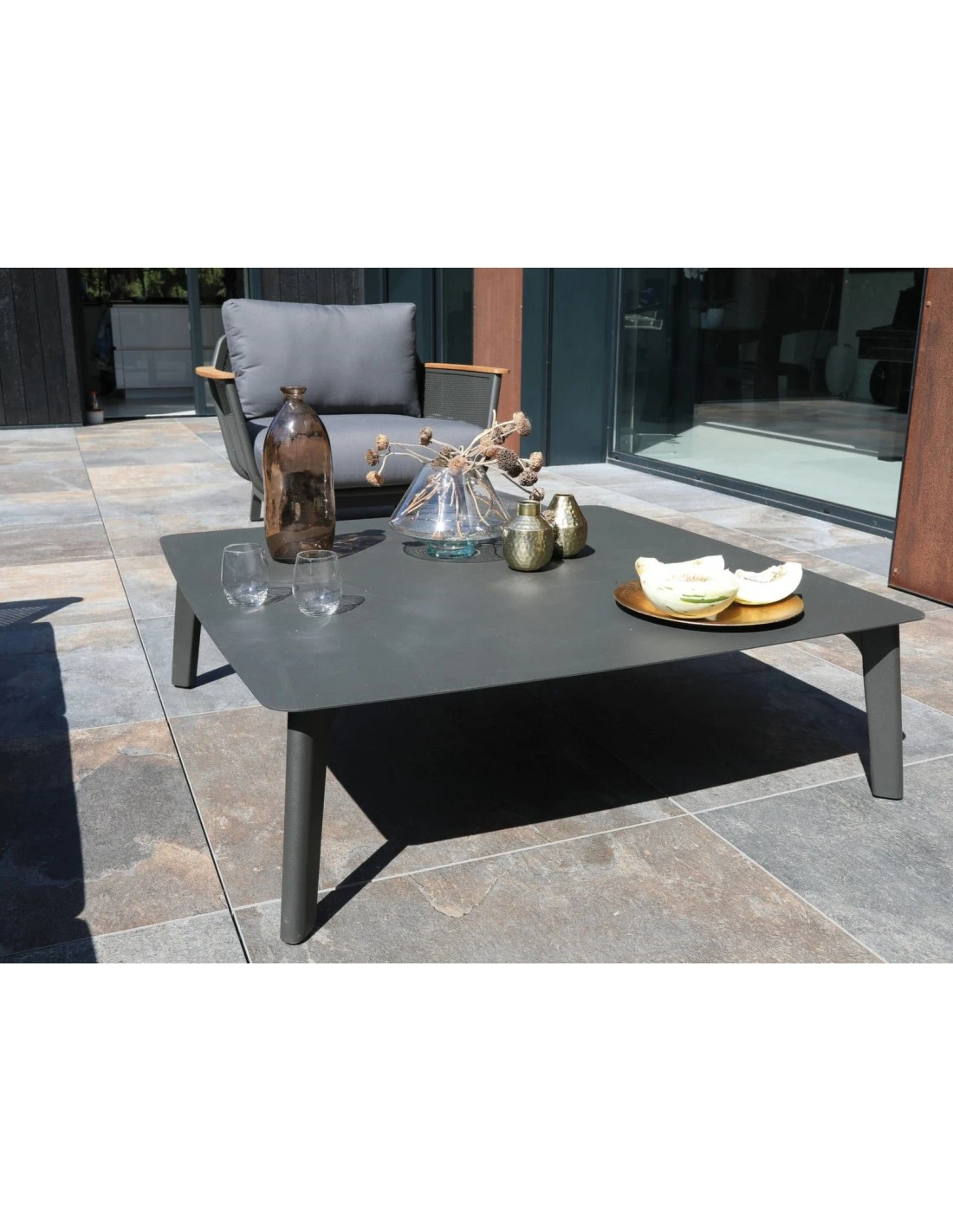 Salon De Jardin Lounge MAESTRO - Aluminium Et Teck 6 Salon De Jardin Lounge MAESTRO - Aluminium Et Teck – Image 4