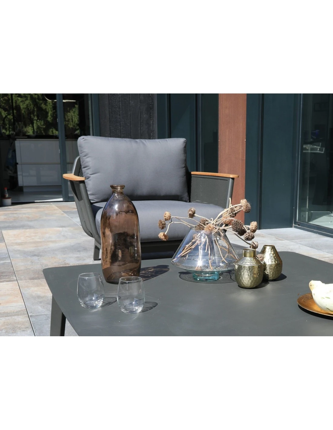 Salon De Jardin Lounge MAESTRO - Aluminium Et Teck 7 Salon De Jardin Lounge MAESTRO - Aluminium Et Teck – Image 5