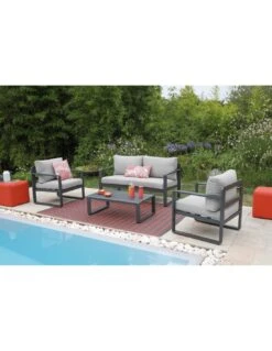 Salon De Jardin Mojito 4 Places - Aluminium Graphite - Graphite 10 Salon De Jardin Mojito 4 Places - Aluminium Graphite - Graphite -Petit Coin Vert Magasin salon de jardin mojito 4 places aluminium graphite 1 1