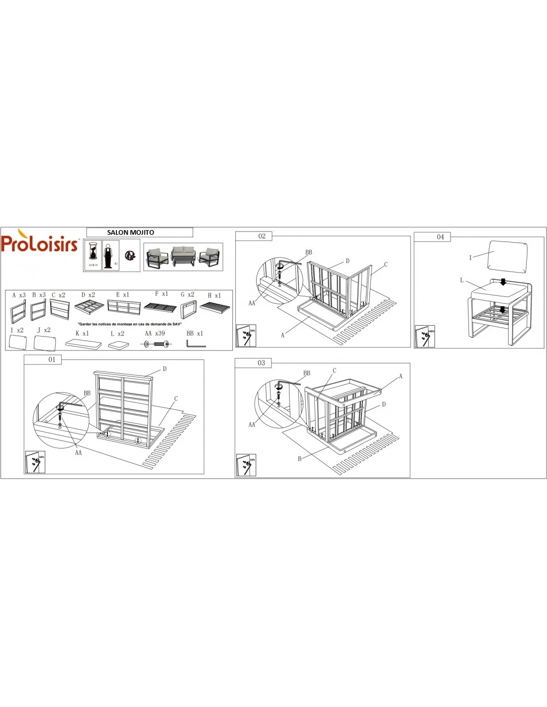 Salon De Jardin Mojito 4 Places - Aluminium Graphite - Graphite 6 Salon De Jardin Mojito 4 Places - Aluminium Graphite - Graphite – Image 4