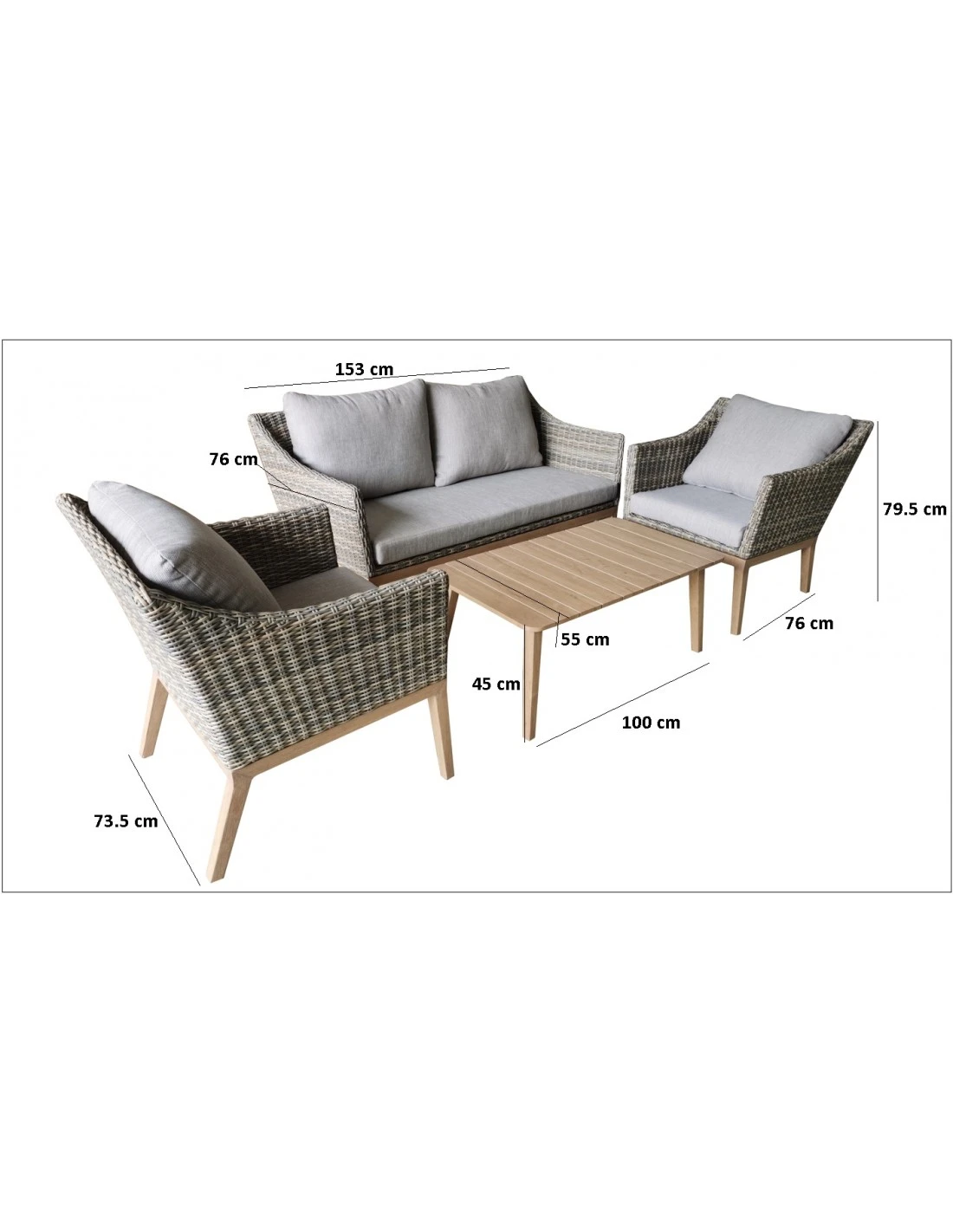 Salon De Jardin Set Vigo II En Résine Half 4 Salon De Jardin Set Vigo II En Résine Half – Image 2