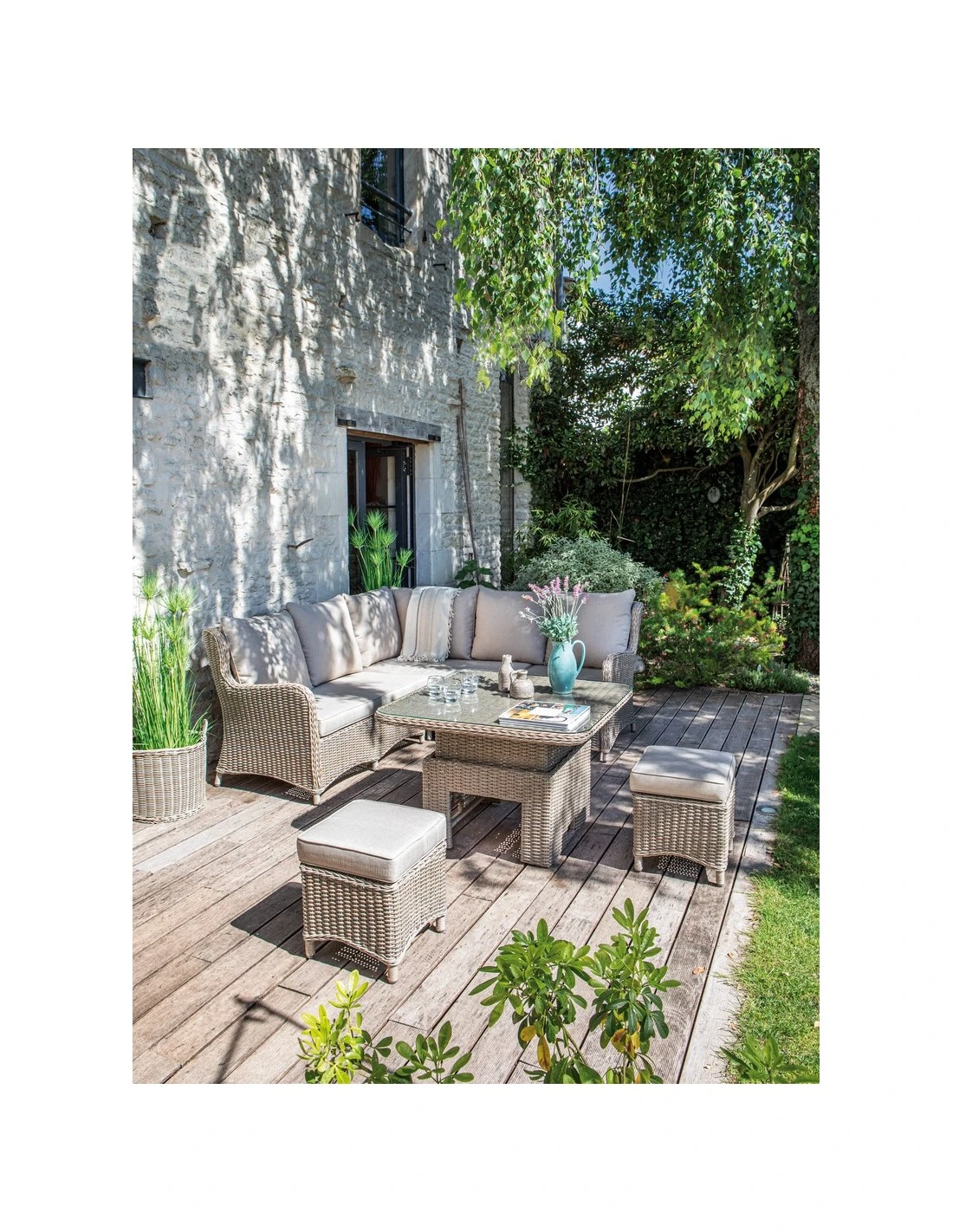 Salon De Jardin D'angle Toulon - Aluminium Et Résine Tressée - Brun 4 Salon De Jardin D'angle Toulon - Aluminium Et Résine Tressée - Brun – Image 2