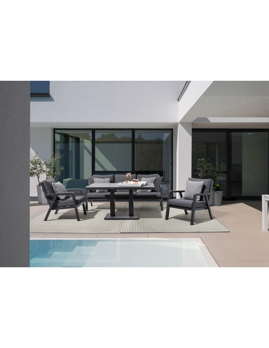 Salon De Jardin Truman - Aluminium Anthracite 4 Salon De Jardin Truman - Aluminium Anthracite – Image 2
