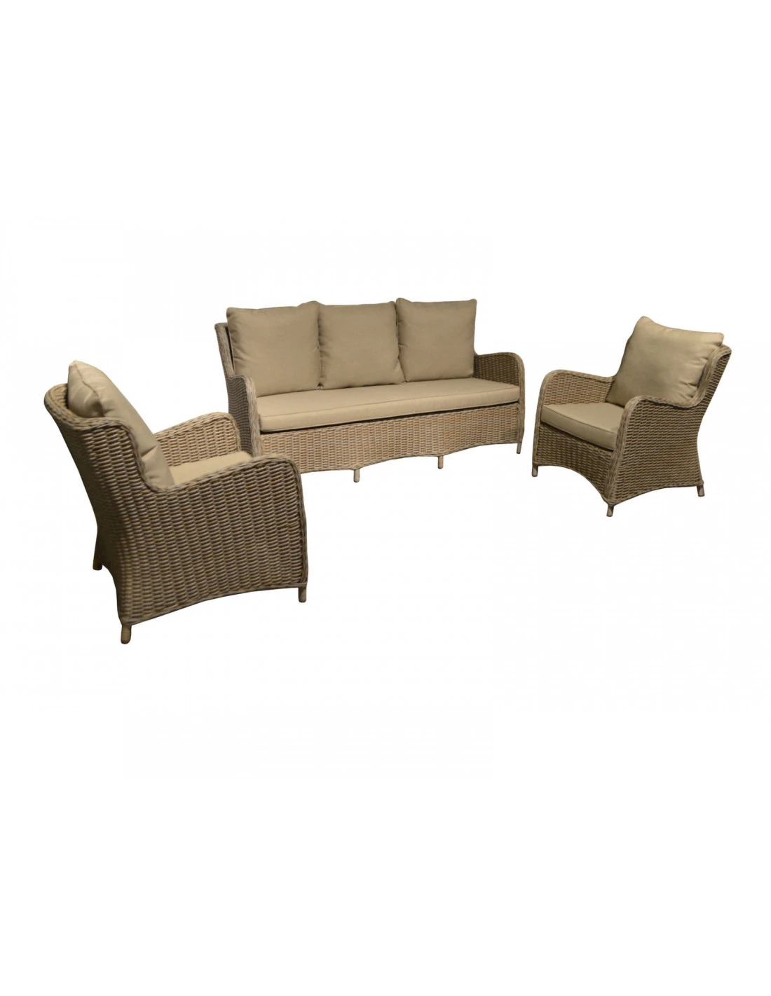 Salon Lilia Aluminium Résine Tressée - Brun 3 Salon Lilia Aluminium Résine Tressée - Brun