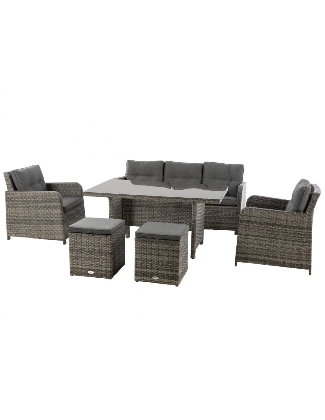 Salon Repas Mayari 7 Places - Résine Tressée Terre D'ombre 4 Salon Repas Mayari 7 Places - Résine Tressée Terre D'ombre – Image 2