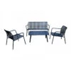 Salon Set Lounge Bitti 4 Pièces En Aluminium - Bleu