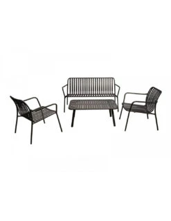 Salon Set Lounge Bitti 4 Pièces En Aluminium - Graphite