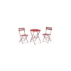 Set Cuba - Guéridon + 2 Chaises Pliantes Acier - Rouge -Petit Coin Vert Magasin set cuba gueridon 2 chaises pliantes acier rouge