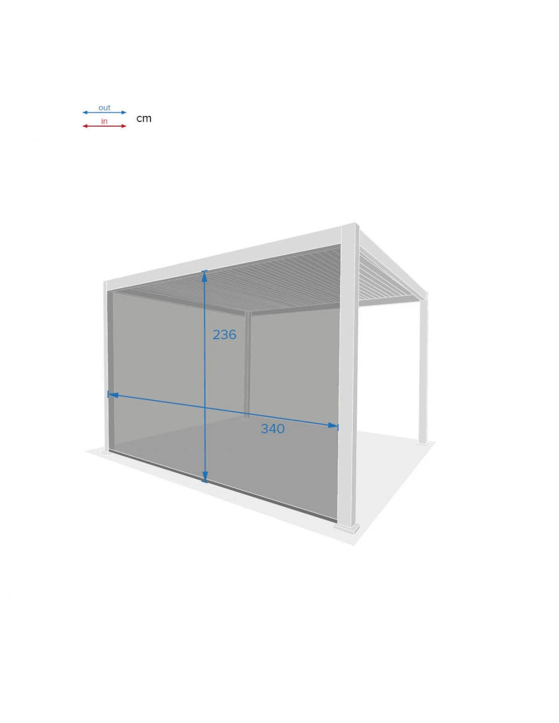 Store Gris Clair Pour Pergola Evora 3.60 X 3.60 Mètres 4 Store Gris Clair Pour Pergola Evora 3.60 X 3.60 Mètres – Image 2