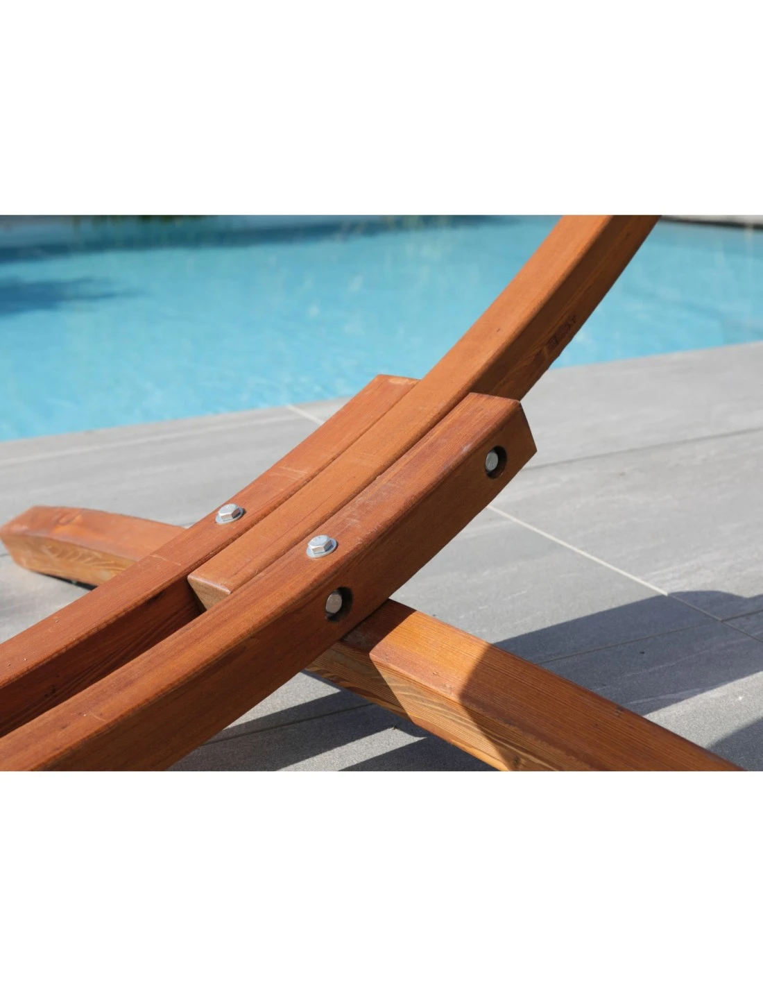 Support Hamac En Bois De Mélèze Avec Toile Lin Coton 5 Support Hamac En Bois De Mélèze Avec Toile Lin Coton – Image 3