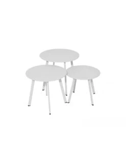 Table Basse D'appoint MASSAI Ø45cm - Acier époxy - Blanc