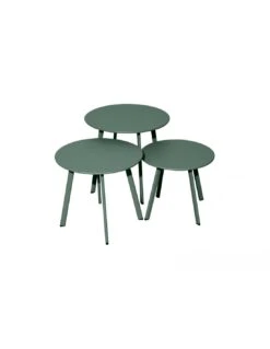 Table Basse D'appoint MASSAI Ø45cm - Acier époxy - Vert