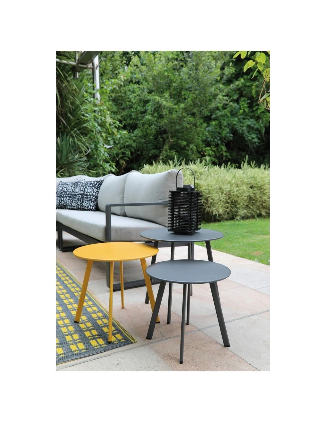 Table Basse D'appoint MASSAI Ø45cm - Acier époxy - Hermès 5 Table Basse D'appoint MASSAI Ø45cm - Acier époxy - Hermès – Image 3