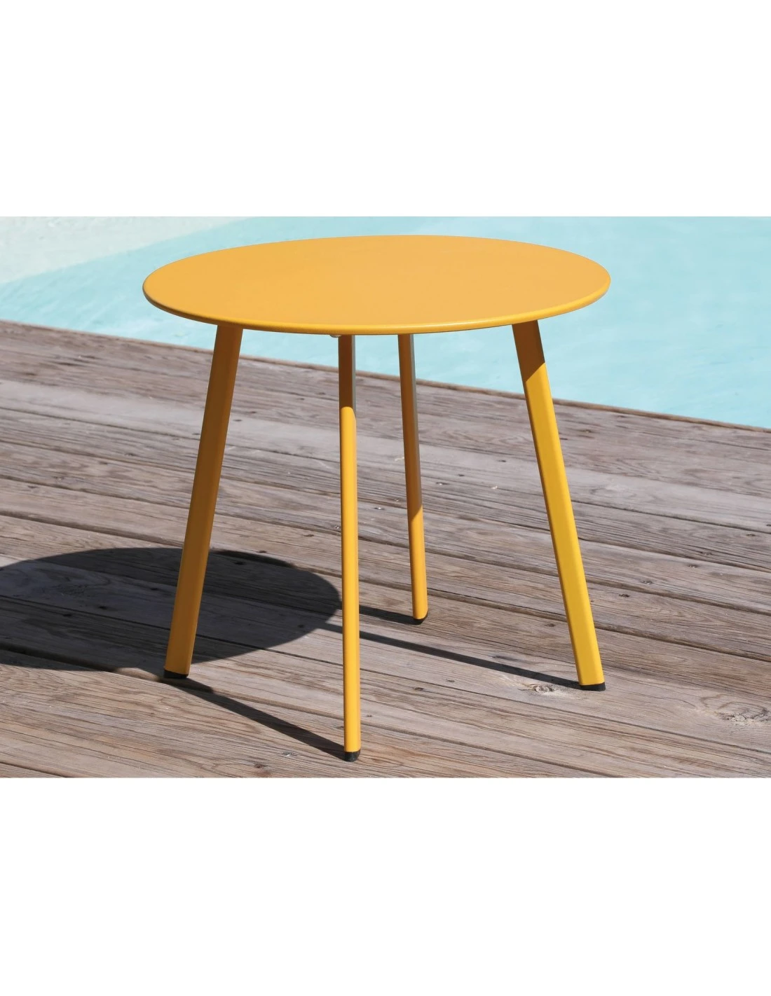 Table Basse D'appoint MASSAI Ø45cm - Acier époxy - Miel 3 Table Basse D'appoint MASSAI Ø45cm - Acier époxy - Miel