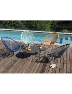 Table Basse De Jardin Rio Ø50 Cm - Acier - Graphite -Petit Coin Vert Magasin table basse de jardin rio o50 cm acier graphite 1