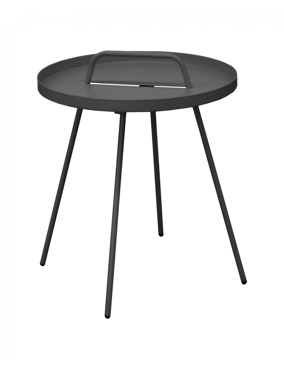Table Basse Flower Ronde En Acier Avec Plateau Amovible - Gris 3 Table Basse Flower Ronde En Acier Avec Plateau Amovible - Gris