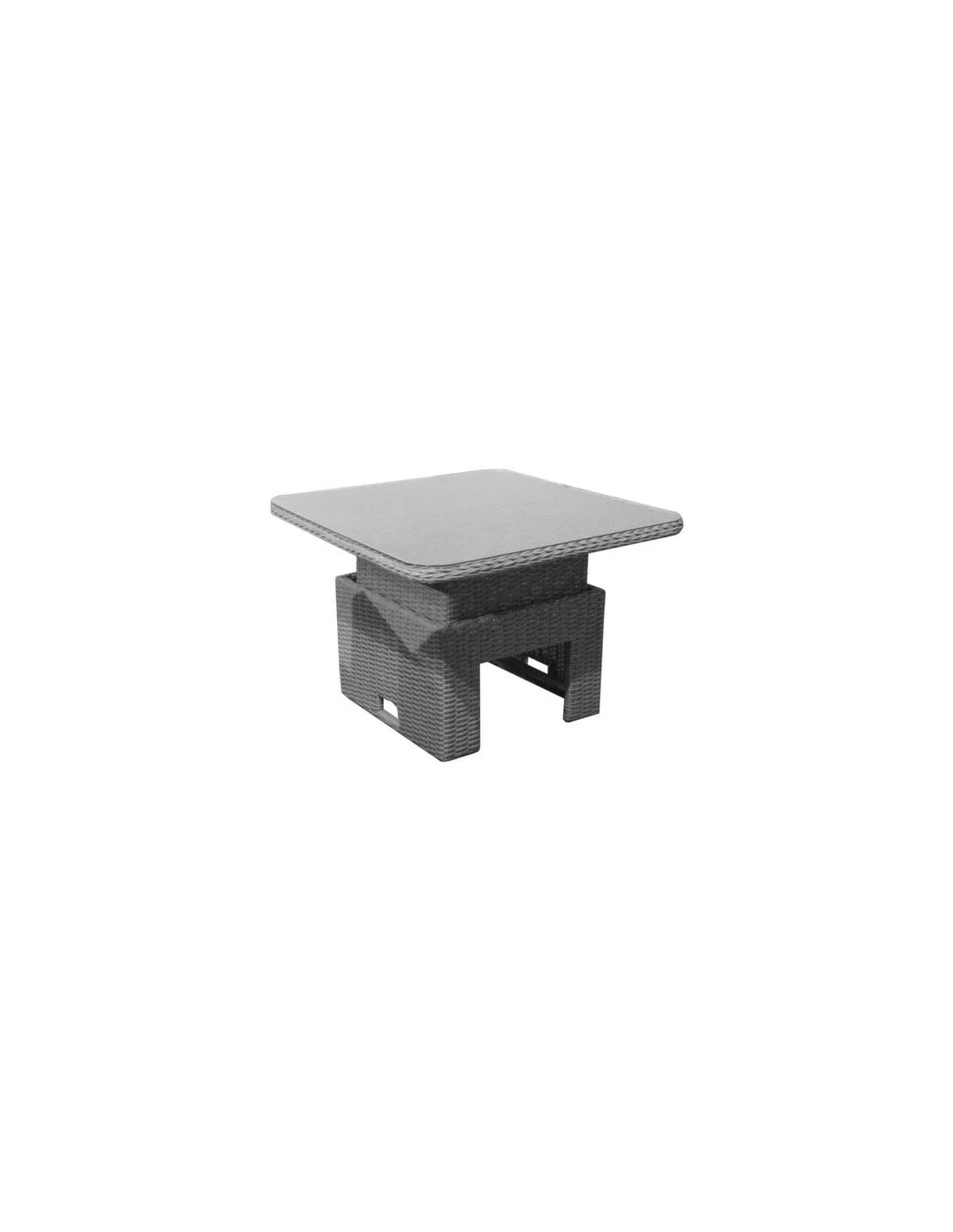 Table Basse LILA / TOULON Aluminium Et Résine Tressée - Gris 3 Table Basse LILA / TOULON Aluminium Et Résine Tressée - Gris