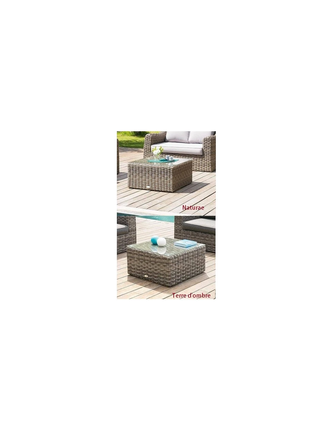 Table Basse Mooréa - L.72 X P.72cm - Aluminium Et Résine - Terre D'ombre 4 Table Basse Mooréa - L.72 X P.72cm - Aluminium Et Résine - Terre D'ombre – Image 2