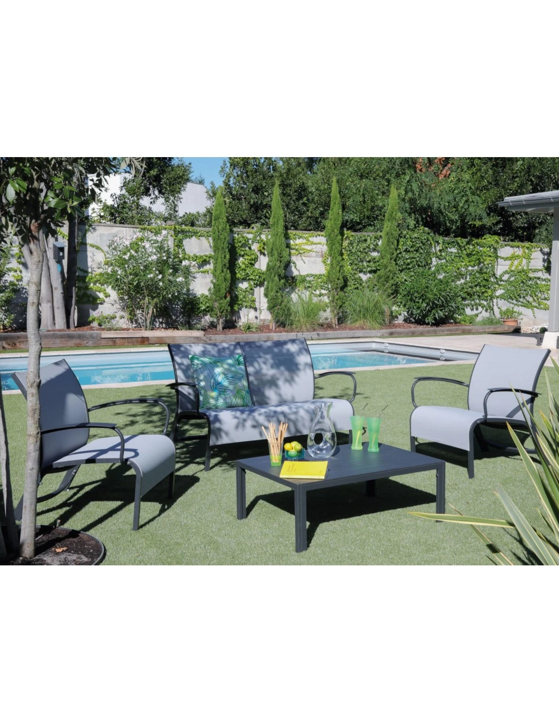 Table Basse MT 93x63 Cm - Aluminium Gris 4 Table Basse MT 93x63 Cm - Aluminium Gris – Image 2