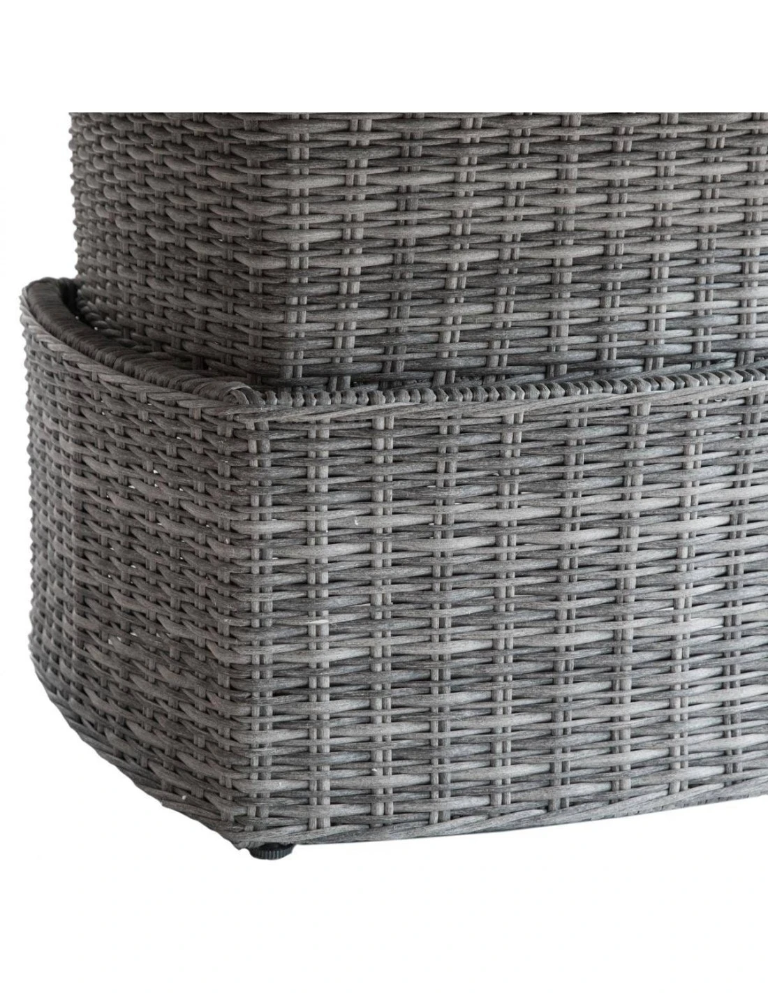 Table Basse Relevable Mooréa Carrée - Aluminium, Résine Tressée Et Verre Trempé - Terre D'ombre 8 Table Basse Relevable Mooréa Carrée - Aluminium, Résine Tressée Et Verre Trempé - Terre D'ombre – Image 6