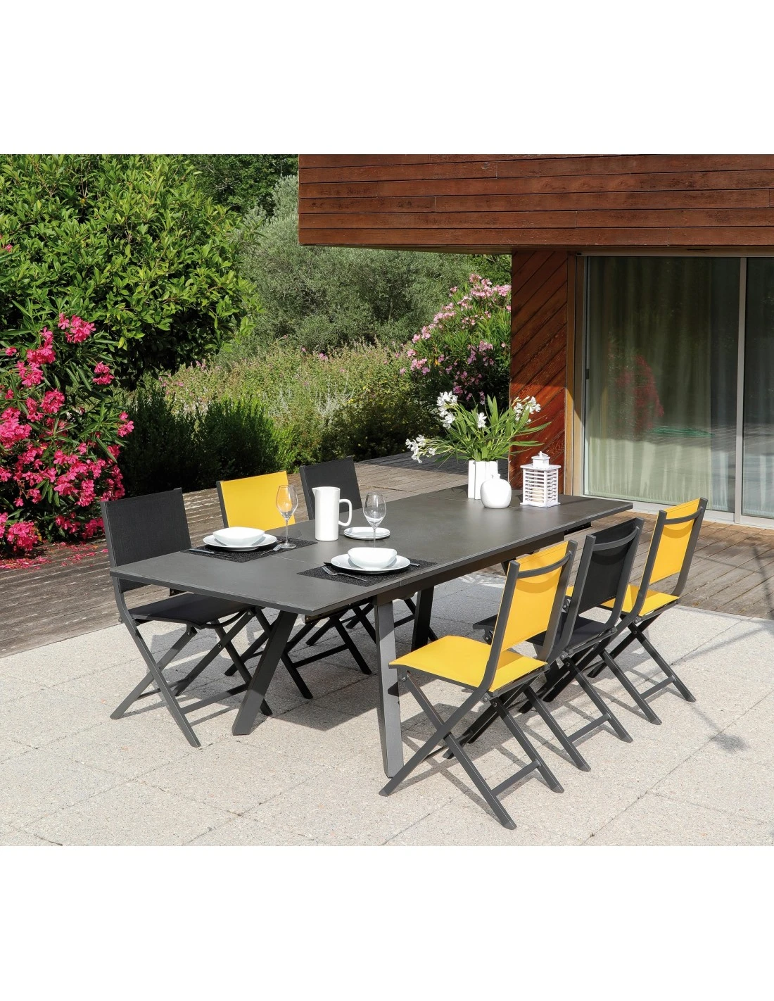 Table De Jardin AGRA Extensible L.150/200/250 X P.90 Cm - Graphite Alley 5 Table De Jardin AGRA Extensible L.150/200/250 X P.90 Cm - Graphite Alley – Image 3