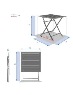 Table De Jardin Azua Pliante Carrée 2 Places - Aluminium - Graphite 15 Table De Jardin Azua Pliante Carrée 2 Places - Aluminium - Graphite -Petit Coin Vert Magasin table de jardin azua pliante carree 2 places aluminium graphite 6