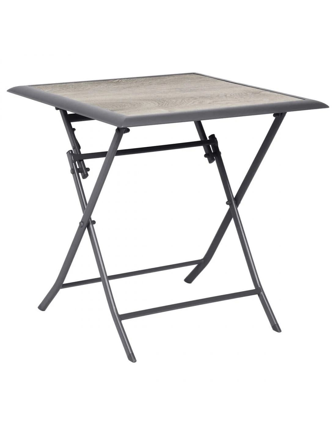 Table De Jardin Azua Pliante Carrée 2 Places - Aluminium - Gris Smoke Plateau Ect Effet Bois 3 Table De Jardin Azua Pliante Carrée 2 Places - Aluminium - Gris Smoke Plateau Ect Effet Bois