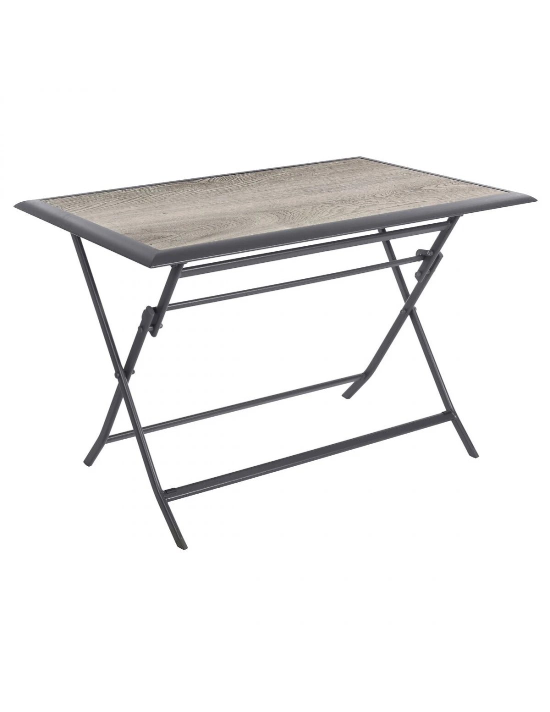 Table De Jardin Azua Pliante Rectangle 4 Places - Aluminium - Gris Smoke Plateau Ect Effet Bois 4 Table De Jardin Azua Pliante Rectangle 4 Places - Aluminium - Gris Smoke Plateau Ect Effet Bois – Image 2