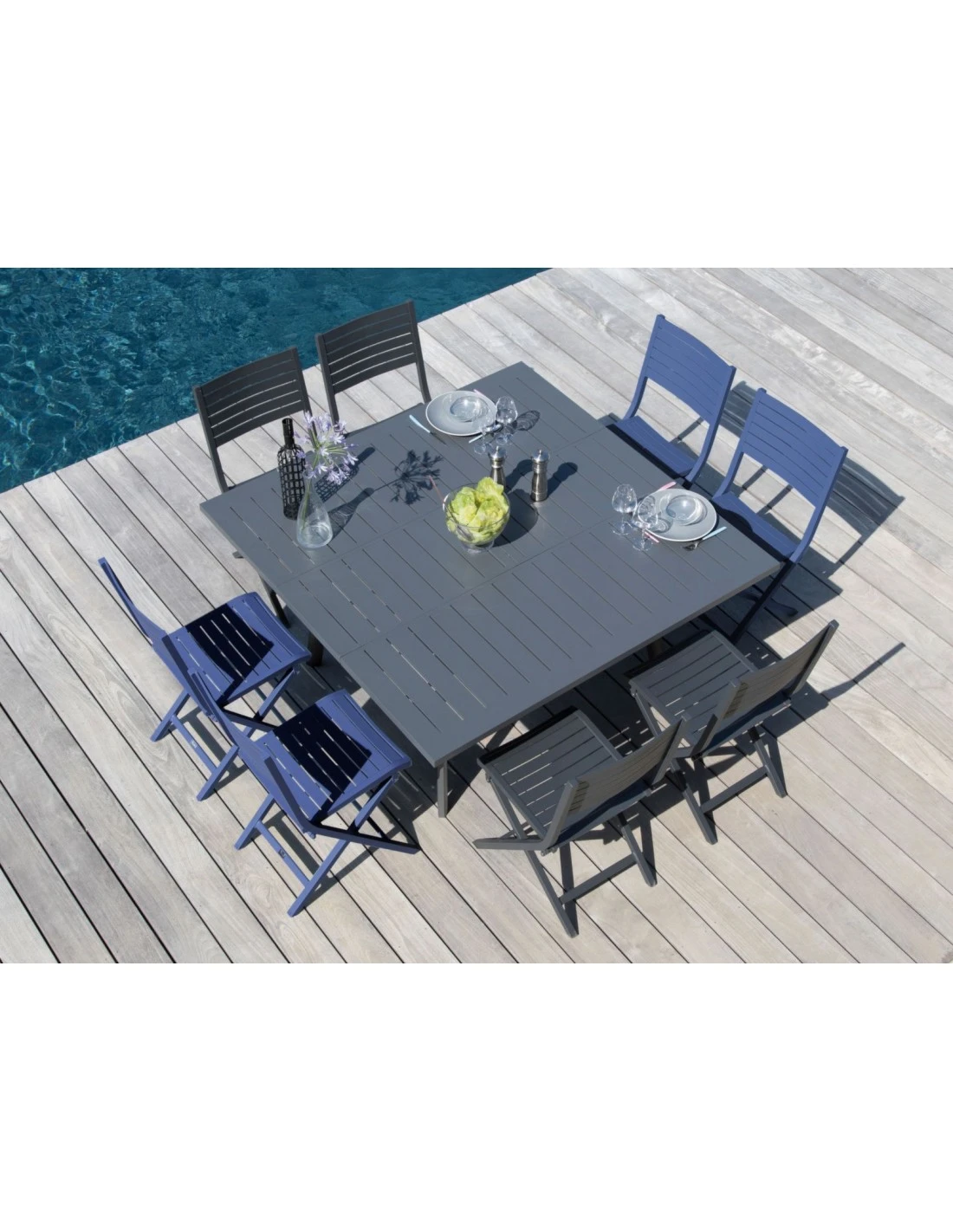 Table De Jardin Barcelona Carrée Extensible L.100/145 X P.145 Cm 3 Table De Jardin Barcelona Carrée Extensible L.100/145 X P.145 Cm