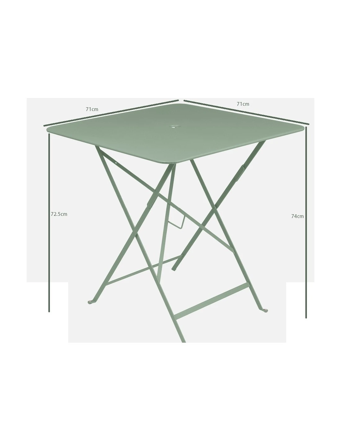 Table De Jardin Bistro 71x71 Cm - Métal Pliante Carrée - Gris Orage 6 Table De Jardin Bistro 71x71 Cm - Métal Pliante Carrée - Gris Orage – Image 4