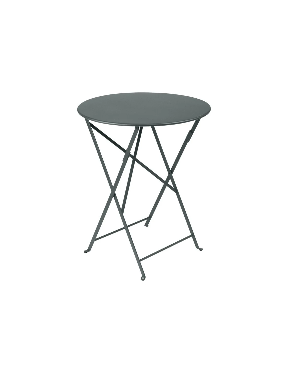 Table De Jardin Bistro D.60 Cm - Métal Ronde Pliante - Gris Orage 3 Table De Jardin Bistro D.60 Cm - Métal Ronde Pliante - Gris Orage