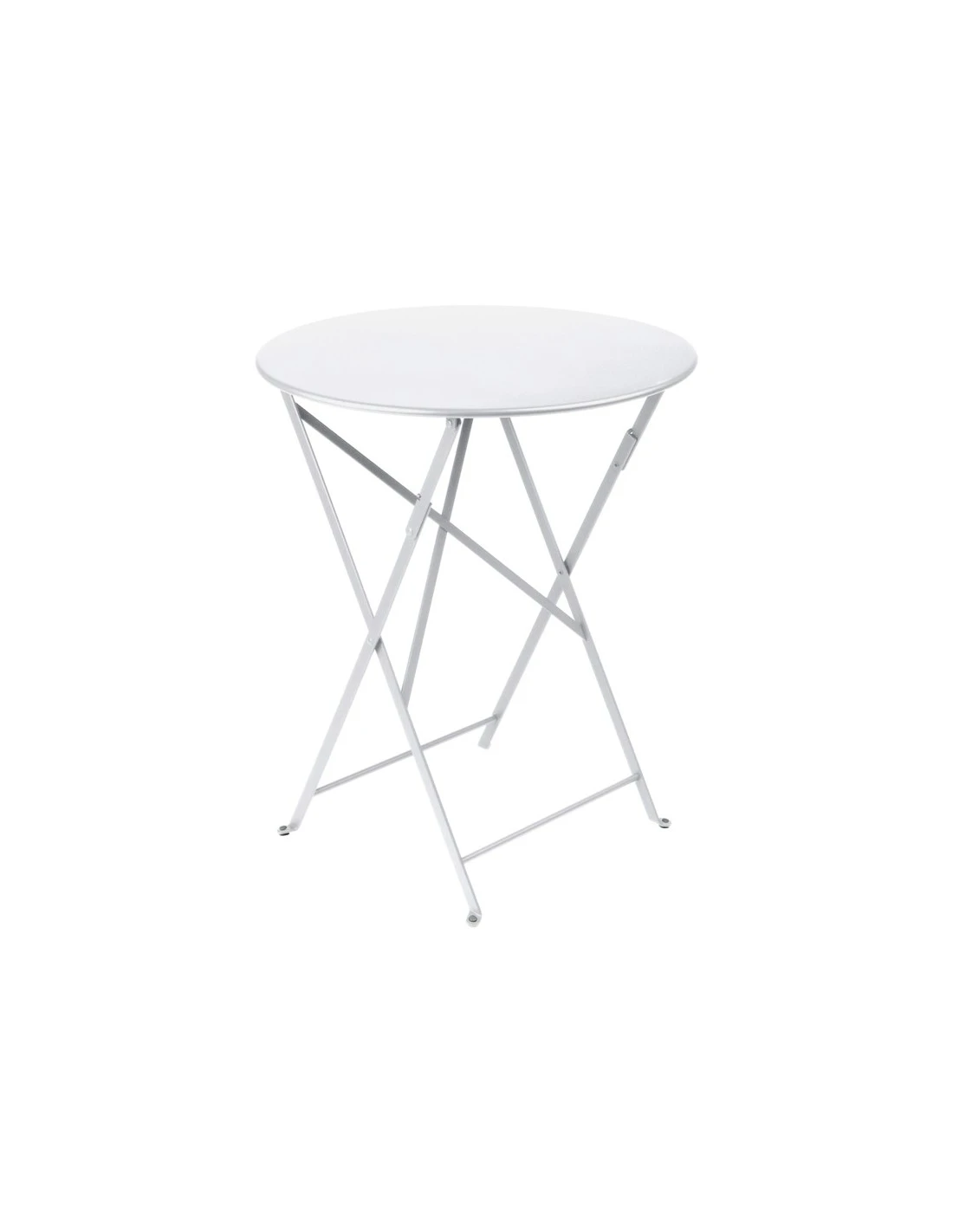 Table De Jardin Bistro D.60 Cm - Métal Ronde Pliante - Blanc Coton 3 Table De Jardin Bistro D.60 Cm - Métal Ronde Pliante - Blanc Coton