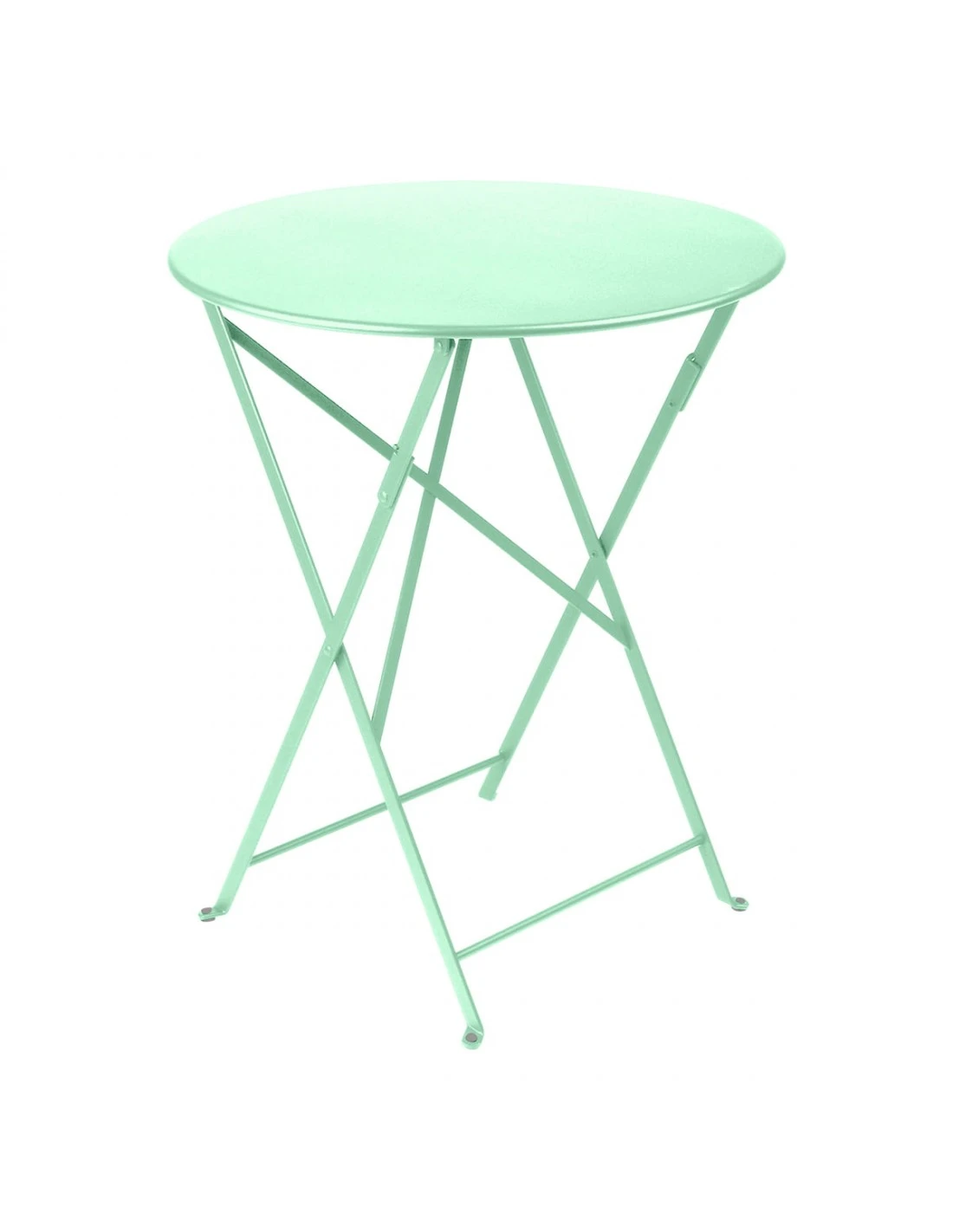 Table De Jardin Bistro D.60 Cm - Métal Ronde Pliante - Vert Opaline 3 Table De Jardin Bistro D.60 Cm - Métal Ronde Pliante - Vert Opaline